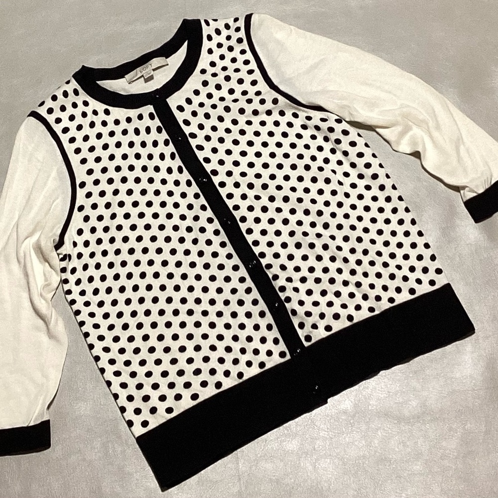 LOFT Polka Dot Cardigan Sweater